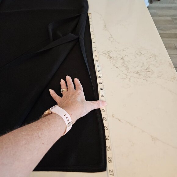 JS Collection 12 Petite Chiffon Black Maxi Formal Skirt 2 Layers High Side Slits - Picture 9 of 12